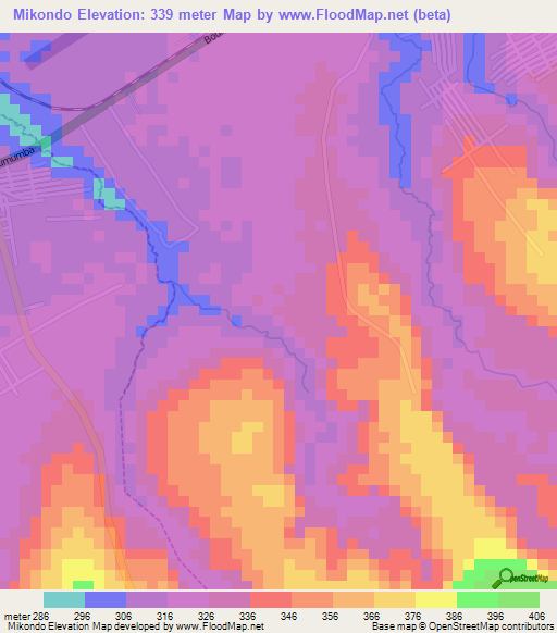 Mikondo,Congo (Kinshasa) Elevation Map