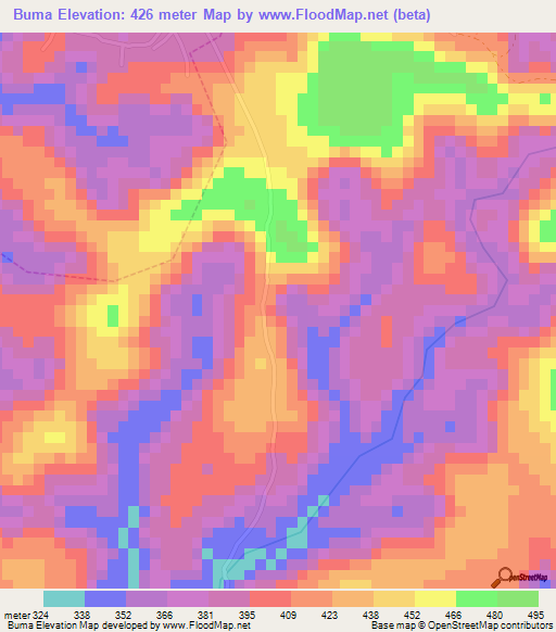 Buma,Congo (Kinshasa) Elevation Map