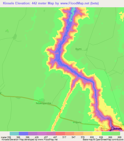 Kinsele,Congo (Kinshasa) Elevation Map