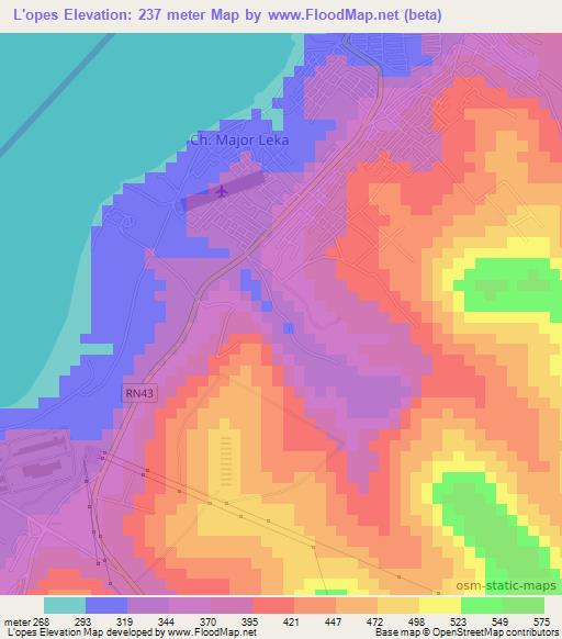 L'opes,Congo (Kinshasa) Elevation Map