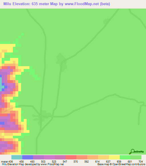 Milu,Congo (Kinshasa) Elevation Map