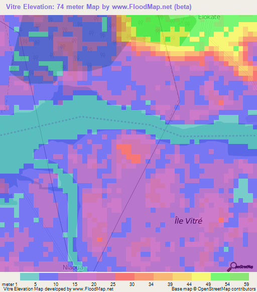 Vitre,Ivory Coast Elevation Map