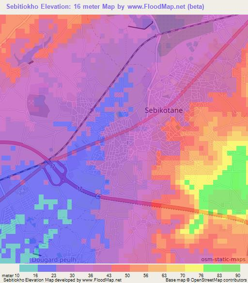 Sebitiokho,Senegal Elevation Map