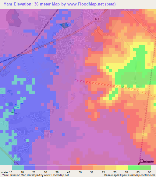 Yam,Senegal Elevation Map