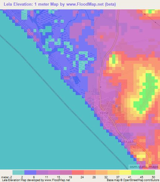 Lela,Senegal Elevation Map
