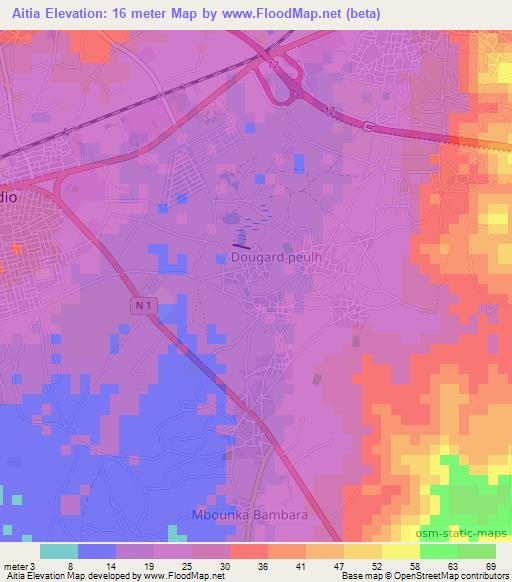 Aitia,Senegal Elevation Map
