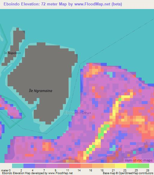 Eboindo,Ivory Coast Elevation Map