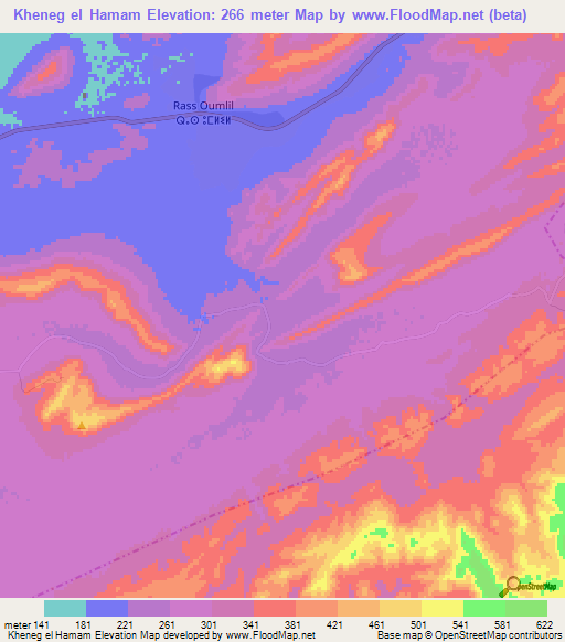 Kheneg el Hamam,Morocco Elevation Map