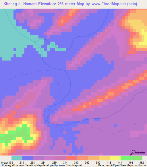 Kheneg el Hamam,Morocco Elevation Map