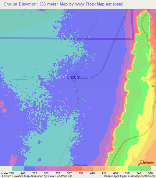 Choum,Mauritania Elevation Map