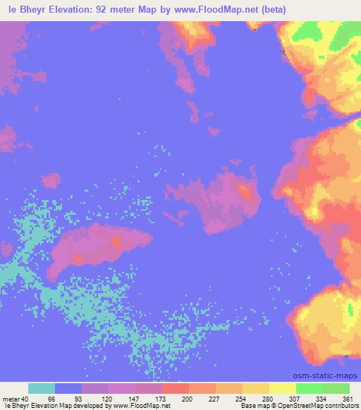 Ie Bheyr,Mauritania Elevation Map