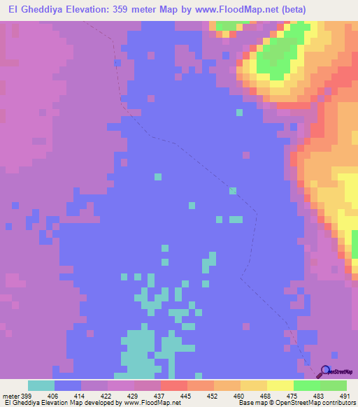 El Gheddiya,Mauritania Elevation Map
