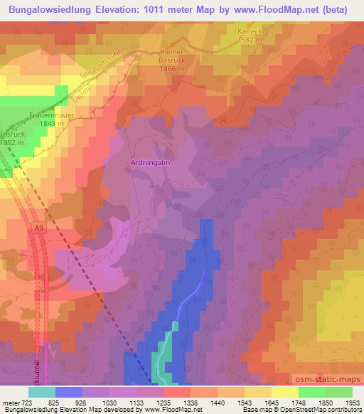 Bungalowsiedlung,Austria Elevation Map