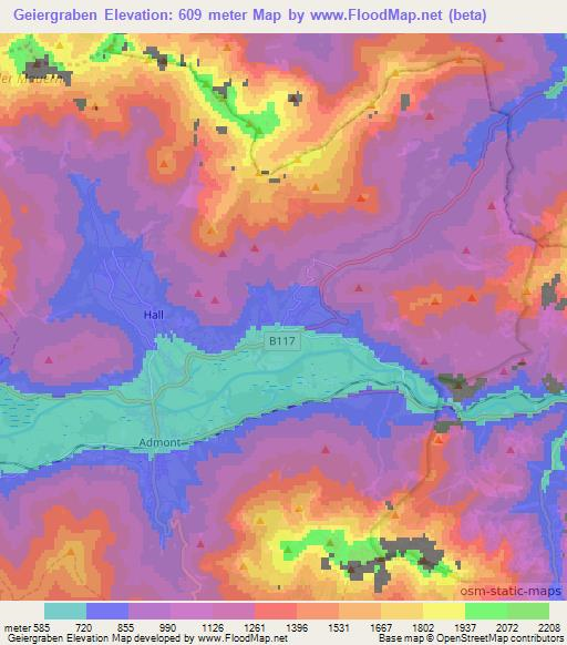 Geiergraben,Austria Elevation Map