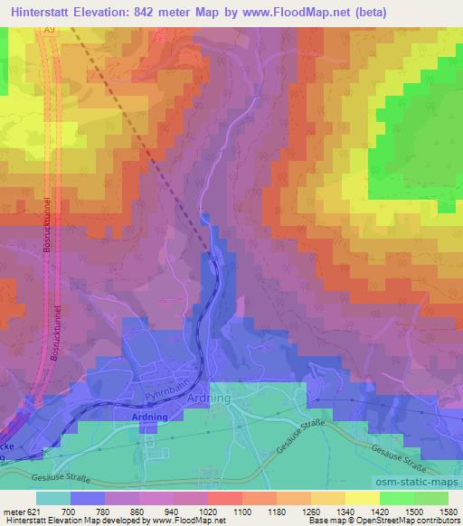 Hinterstatt,Austria Elevation Map