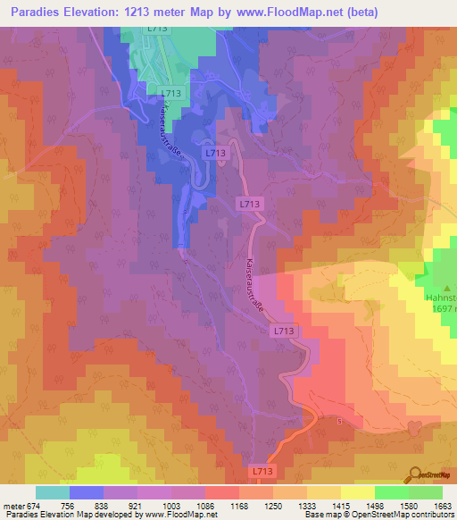 Paradies,Austria Elevation Map
