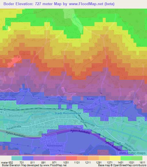 Boder,Austria Elevation Map