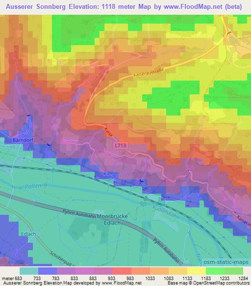 Ausserer Sonnberg,Austria Elevation Map