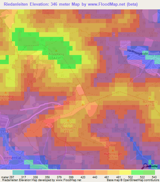 Riedanleiten,Austria Elevation Map