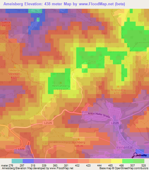 Ameisberg,Austria Elevation Map