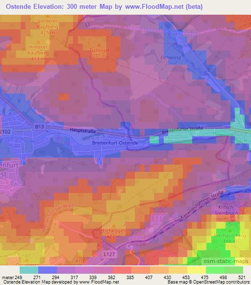Ostende,Austria Elevation Map
