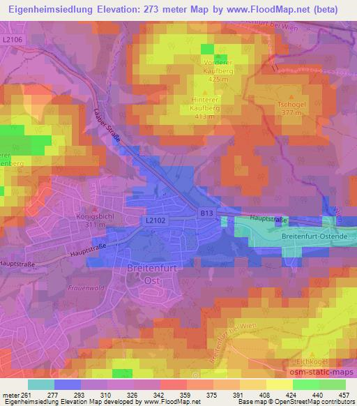 Eigenheimsiedlung,Austria Elevation Map