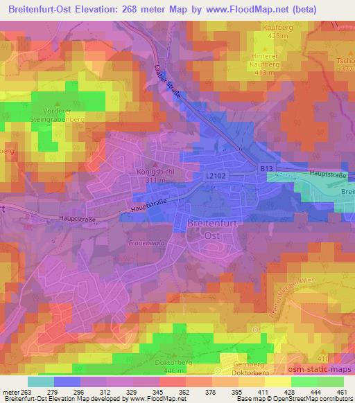Breitenfurt-Ost,Austria Elevation Map