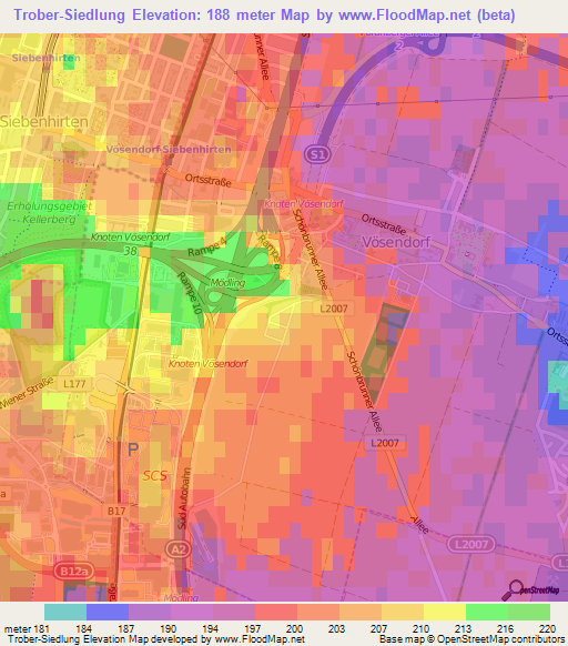 Trober-Siedlung,Austria Elevation Map