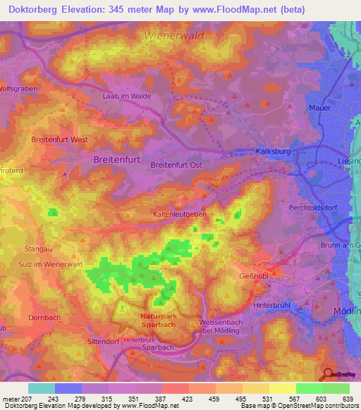 Doktorberg,Austria Elevation Map