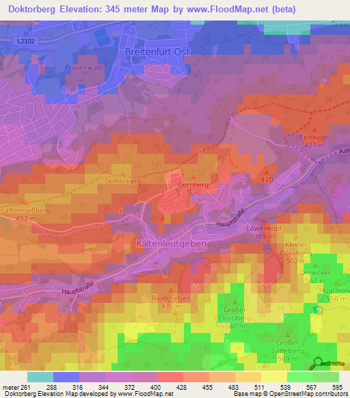 Doktorberg,Austria Elevation Map