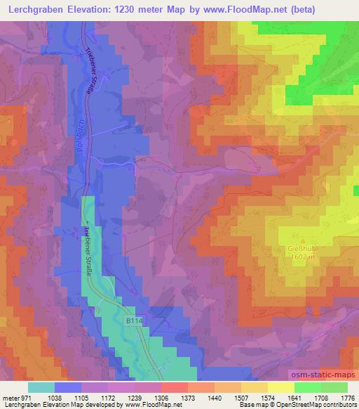 Lerchgraben,Austria Elevation Map