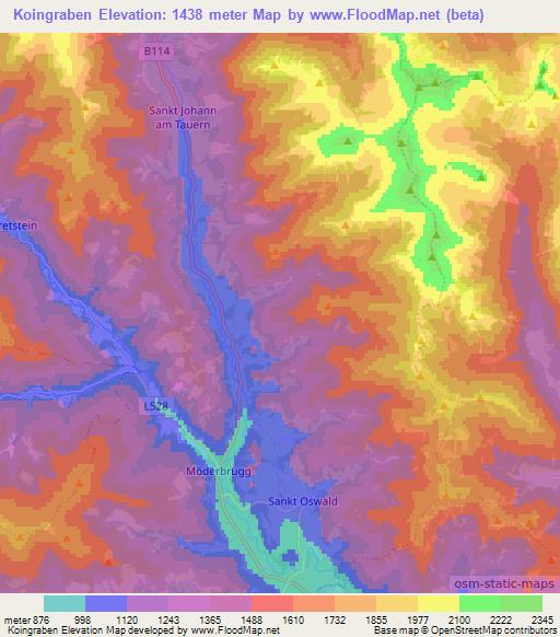 Koingraben,Austria Elevation Map