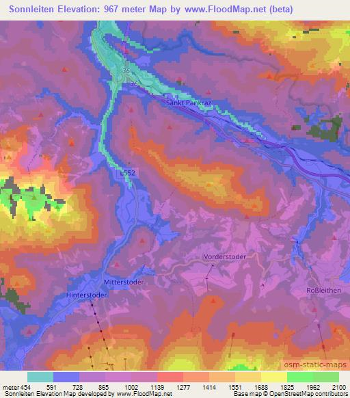 Sonnleiten,Austria Elevation Map