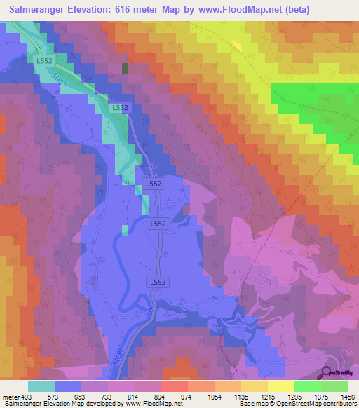 Salmeranger,Austria Elevation Map