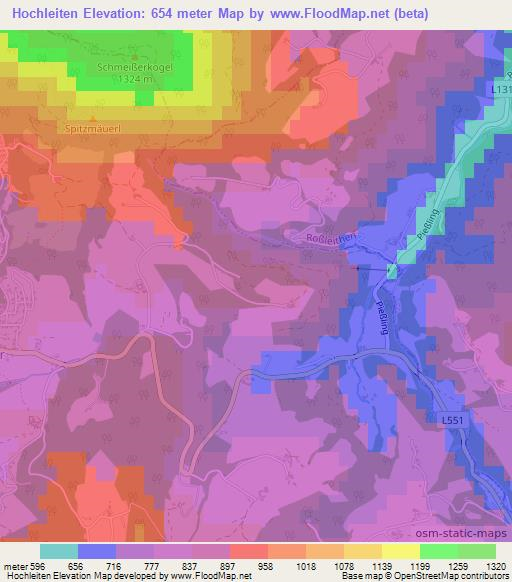 Hochleiten,Austria Elevation Map