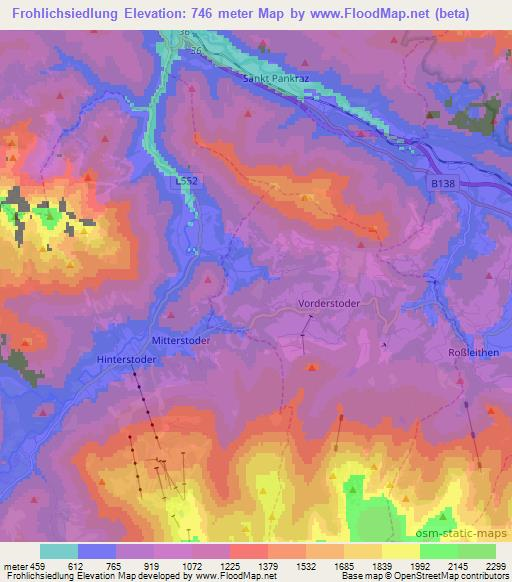 Frohlichsiedlung,Austria Elevation Map