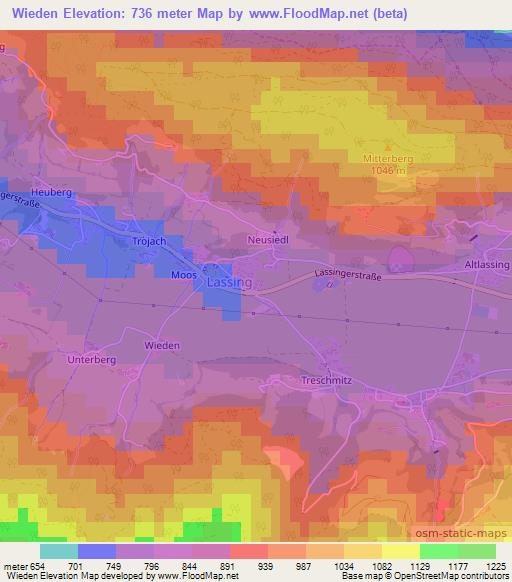 Wieden,Austria Elevation Map