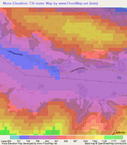 Moos,Austria Elevation Map