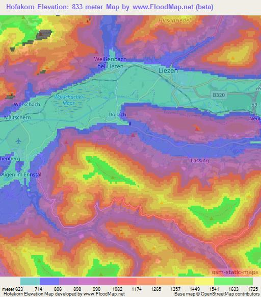 Hofakorn,Austria Elevation Map