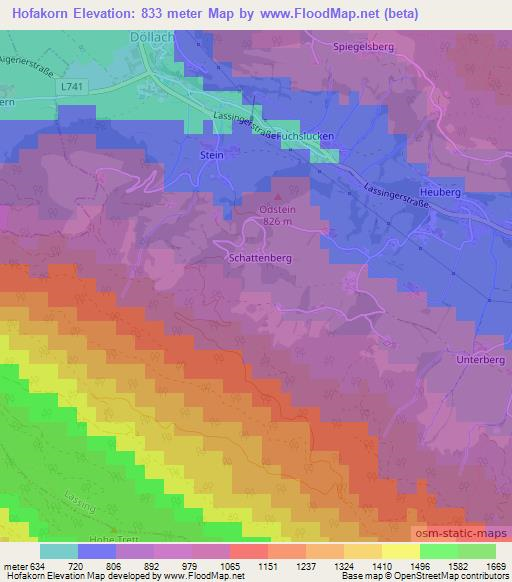 Hofakorn,Austria Elevation Map