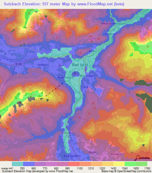 Sulzbach,Austria Elevation Map