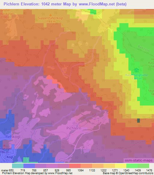 Pichlern,Austria Elevation Map