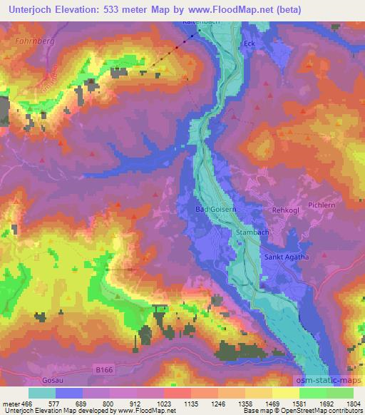 Unterjoch,Austria Elevation Map