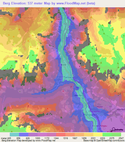 Berg,Austria Elevation Map