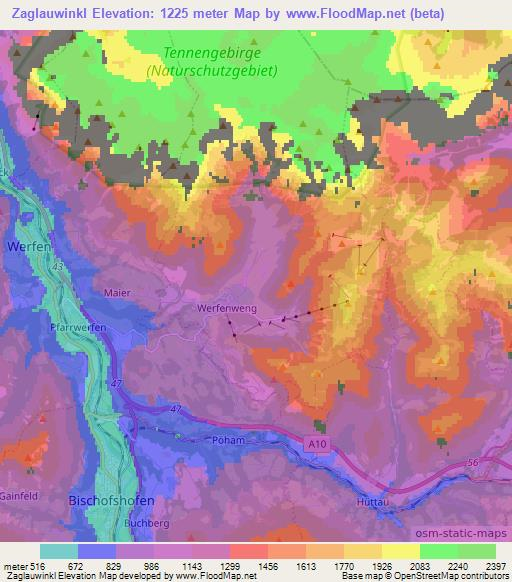 Zaglauwinkl,Austria Elevation Map
