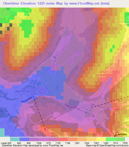 Oberlehen,Austria Elevation Map