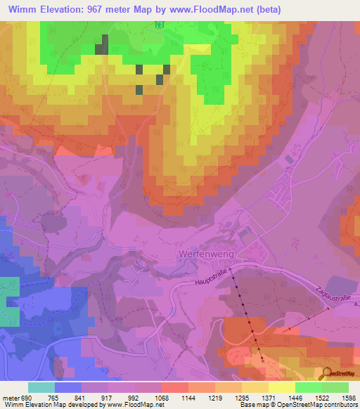 Wimm,Austria Elevation Map