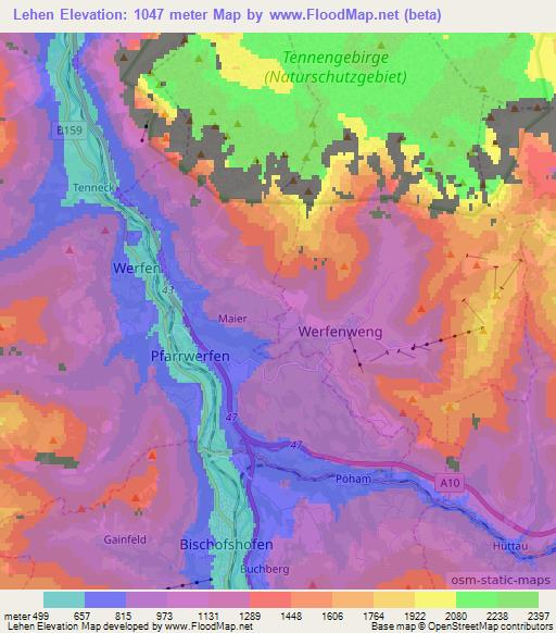 Lehen,Austria Elevation Map