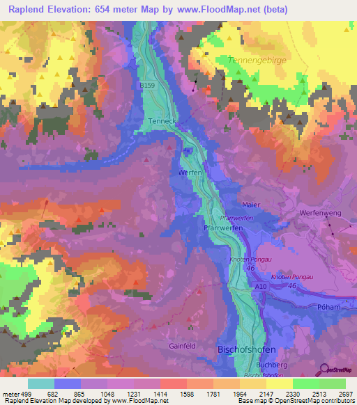 Raplend,Austria Elevation Map