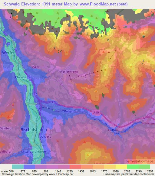 Schwaig,Austria Elevation Map